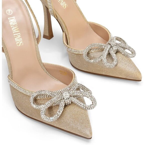 Women's Gold High Heels Destiny Closed Toe Strappy Heels Sexy Ankle  Strap - Picture 4 of 6